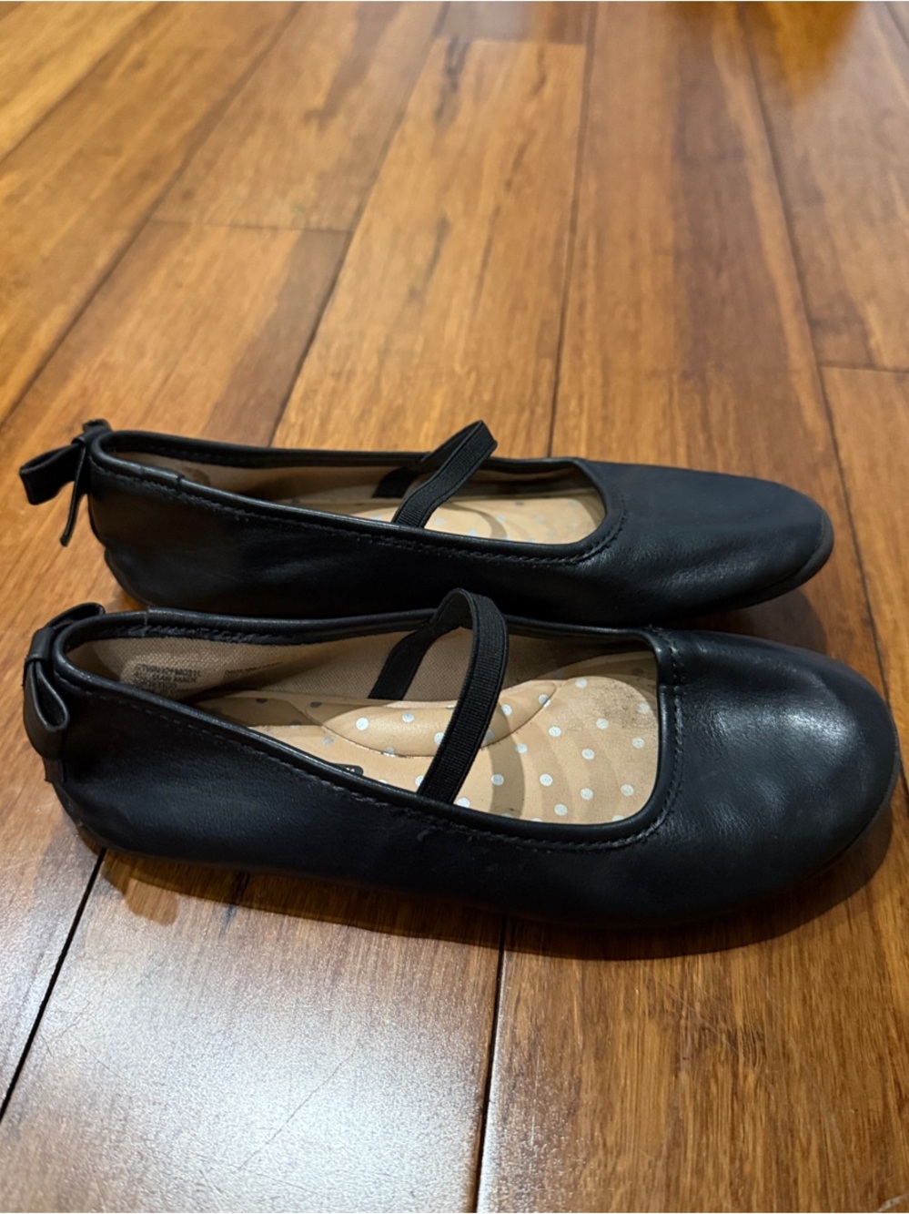 wonder nation Black Girls Ballet Flats with Elastic Strap size 12